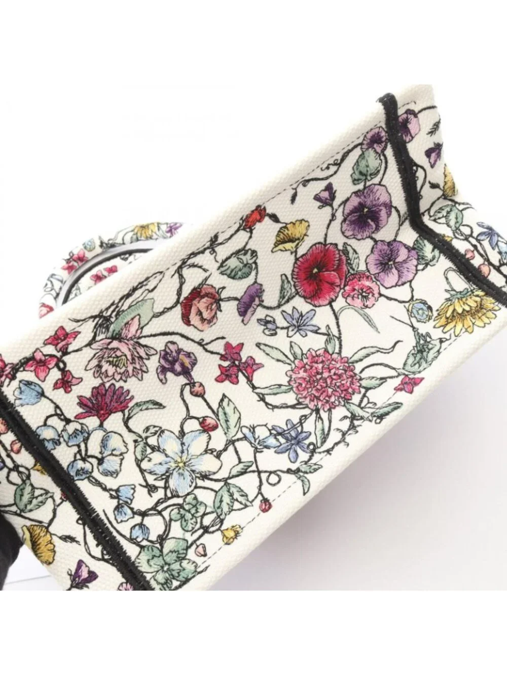 Dior Tote Book Small Florejo White Multi Canvas
